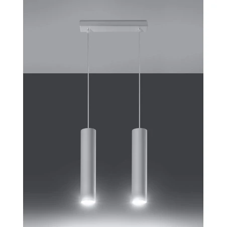 Oswietlenie-sufitowe - lampa wisząca zwisające tuby podwójna biała 2xgu10 lagos 2 sl.0324 sollux 