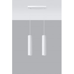 Oswietlenie-sufitowe - lampa wisząca zwisające tuby podwójna biała 2xgu10 lagos 2 sl.0324 sollux 