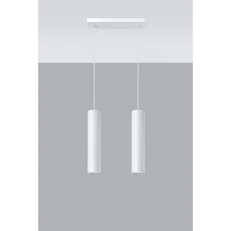 Oswietlenie-sufitowe - lampa wisząca zwisające tuby podwójna biała 2xgu10 lagos 2 sl.0324 sollux 