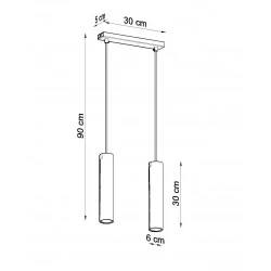 Oswietlenie-sufitowe - lampa wisząca zwisające tuby podwójna biała 2xgu10 lagos 2 sl.0324 sollux 