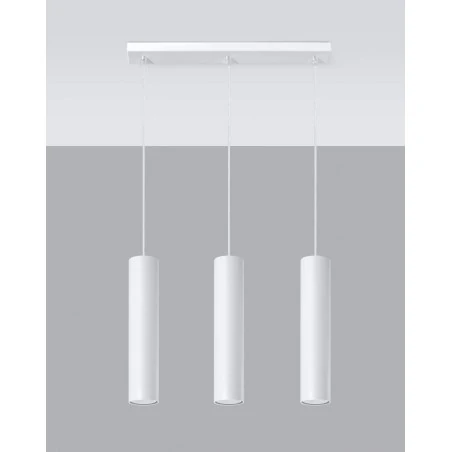 Lampy-sufitowe - zwisające tuby lampa potrójna biała do kuchni 3xgu10 lagos 3l sl.0325 sollux  Lampy-sufitowe - zwisające tuby lampa potrójna biała do kuchni 3xgu10 lagos 3l sl.0325 sollux