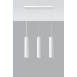Lampy-sufitowe - zwisające tuby lampa potrójna biała do kuchni 3xgu10 lagos 3l sl.0325 sollux 