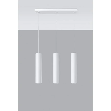 Lampy-sufitowe - zwisające tuby lampa potrójna biała do kuchni 3xgu10 lagos 3l sl.0325 sollux  Lampy-sufitowe - zwisające tuby lampa potrójna biała do kuchni 3xgu10 lagos 3l sl.0325 sollux