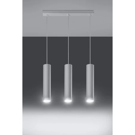 Lampy-sufitowe - zwisające tuby lampa potrójna biała do kuchni 3xgu10 lagos 3l sl.0325 sollux  Lampy-sufitowe - zwisające tuby lampa potrójna biała do kuchni 3xgu10 lagos 3l sl.0325 sollux