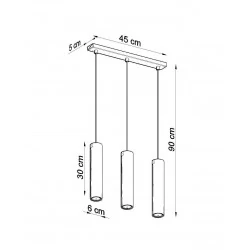 Lampy-sufitowe - lampa wisząca sufitowa 3 tuby 3xgu10 lagos 3l sl.0329 sollux 