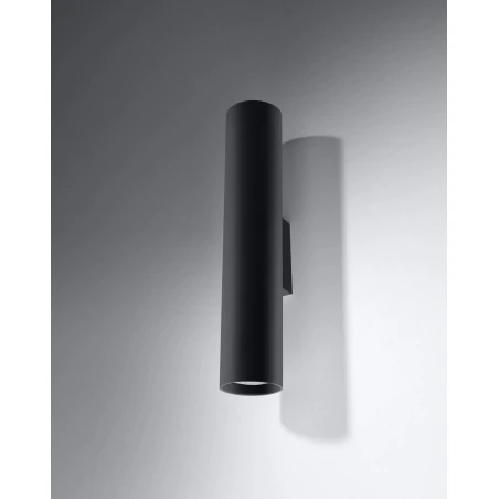 Kinkiety-do-salonu - kinkiet tuba podwójna czarna 2xgu10 polska produkcja lagos sl.0330 sollux 