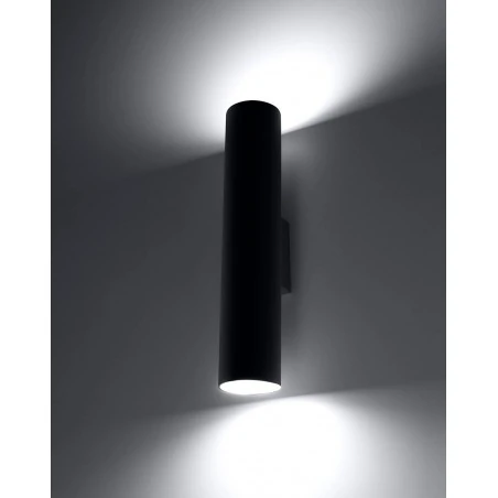 Kinkiety-do-salonu - kinkiet tuba podwójna czarna 2xgu10 polska produkcja lagos sl.0330 sollux 