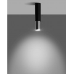 Lampy-sufitowe - oprawa sufitowa tuba czarny/chrom gu10 loopez sl.0939 sollux 