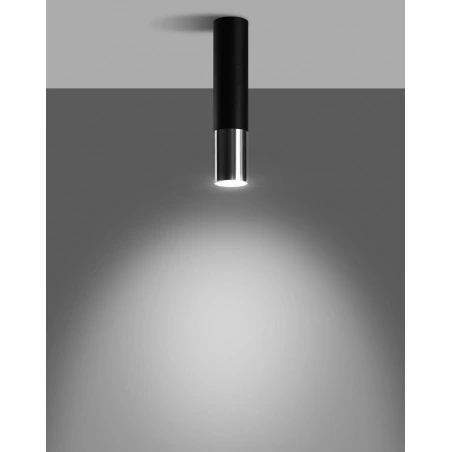Lampy-sufitowe - oprawa sufitowa tuba czarny/chrom gu10 loopez sl.0939 sollux 