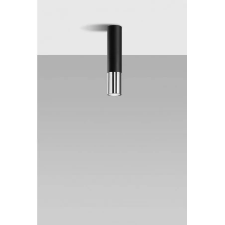 Lampy-sufitowe - oprawa sufitowa tuba czarny/chrom gu10 loopez sl.0939 sollux 