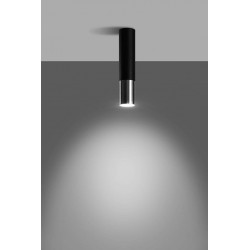 Lampy-sufitowe - oprawa sufitowa tuba czarny/chrom gu10 loopez sl.0939 sollux 