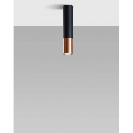 Oswietlenie-sufitowe - loopez tuba natynkowa 30cm czarny/miedź gu10 sl.0945 sollux 