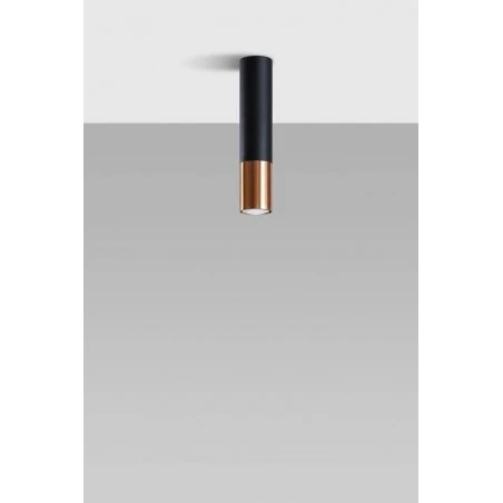 Oswietlenie-sufitowe - loopez tuba natynkowa 30cm czarny/miedź gu10 sl.0945 sollux 