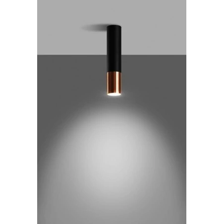 Oswietlenie-sufitowe - loopez tuba natynkowa 30cm czarny/miedź gu10 sl.0945 sollux 