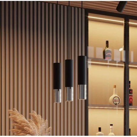 Kinkiety-do-salonu - oprawa ścienna tuba czarny/chrom 2xgu10 loopez sl.0938 sollux 
