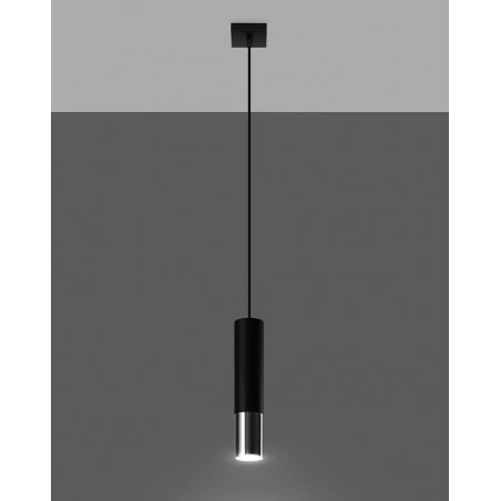 Oswietlenie-sufitowe - lampa sufitowa tuba czarny/chrom loopez sl.0940 sollux lighting 