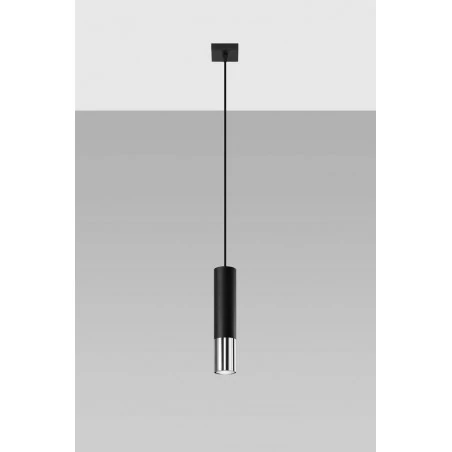 Oswietlenie-sufitowe - lampa sufitowa tuba czarny/chrom loopez sl.0940 sollux lighting 