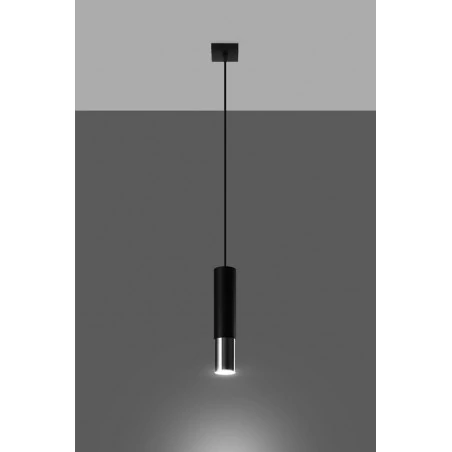 Oswietlenie-sufitowe - lampa sufitowa tuba czarny/chrom loopez sl.0940 sollux lighting 