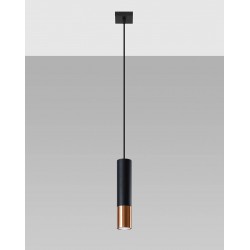 Oswietlenie-sufitowe - lampa sufitowa tuba czarny/miedź loopez sl.0946 sollux lighting 