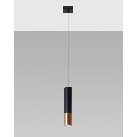 Oswietlenie-sufitowe - lampa sufitowa tuba czarny/miedź loopez sl.0946 sollux lighting 