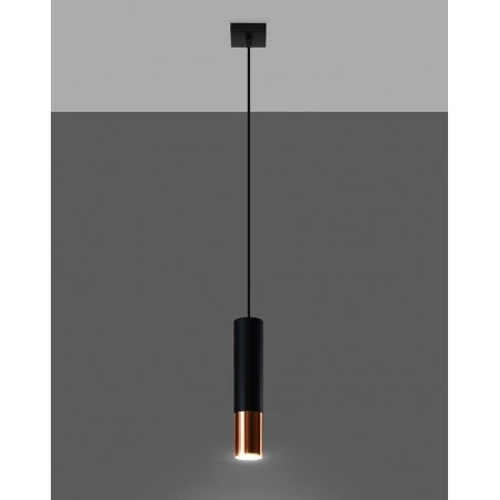 Oswietlenie-sufitowe - lampa sufitowa tuba czarny/miedź loopez sl.0946 sollux lighting 