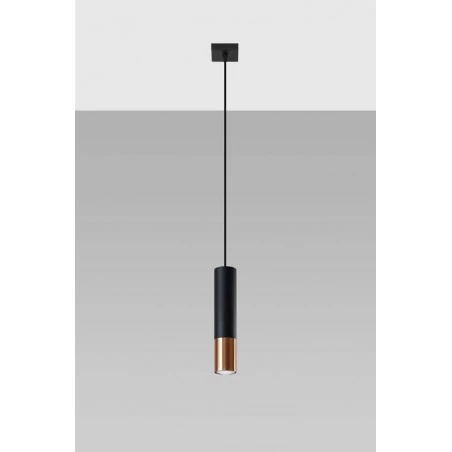 Oswietlenie-sufitowe - lampa sufitowa tuba czarny/miedź loopez sl.0946 sollux lighting 