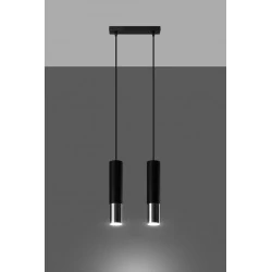 Oswietlenie-sufitowe - lampa sufitowa tuba czarny/chrom 2xgu10 loopez sl.0941 sollux lighting 