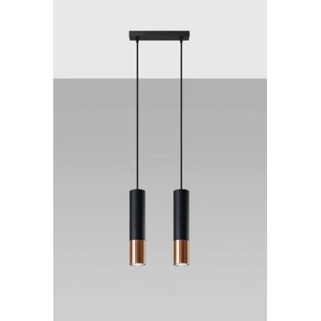 Oswietlenie-sufitowe - lampa sufitowa tuba czarny/miedź 2xgu10 loopez sl.0947 sollux lighting 