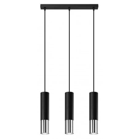 Oswietlenie-sufitowe - lampa wisząca tuba czarny/chrom 3xgu10 loopez sl.0942 sollux lighting 