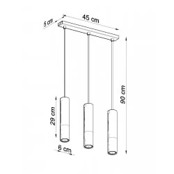 Oswietlenie-sufitowe - czarno-złota lampa wisząca tuba 3xgu10 loopez sl.0954 sollux lighting 