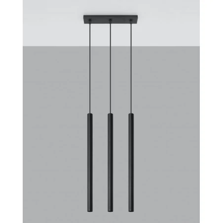 Oswietlenie-sufitowe - wisząca czarna lampa 3xg9 pastelo sl.0470 sollux lighting 