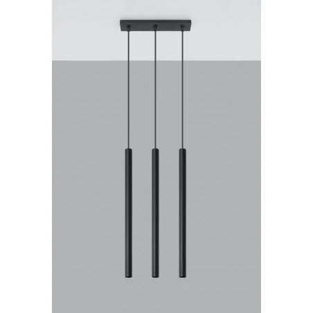 Oswietlenie-sufitowe - wisząca czarna lampa 3xg9 pastelo sl.0470 sollux lighting 