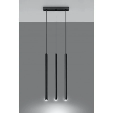 Oswietlenie-sufitowe - wisząca czarna lampa 3xg9 pastelo sl.0470 sollux lighting 