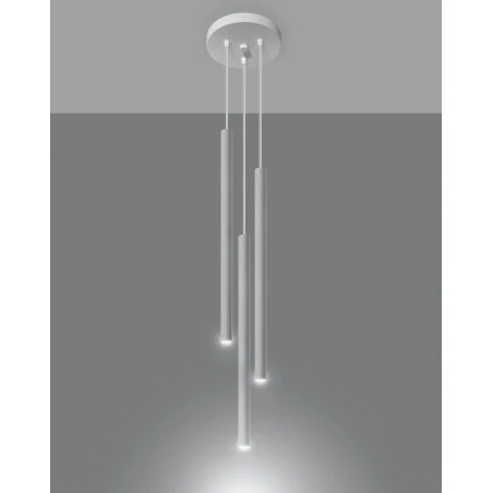 Oswietlenie-sufitowe - wisząca biała lampa 3xg9 pastelo 3p sl.0467 sollux lighting 