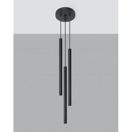 Oswietlenie-sufitowe - wisząca czarna lampa 3xg9 pastelo 3p sl.0471 sollux lighting 
