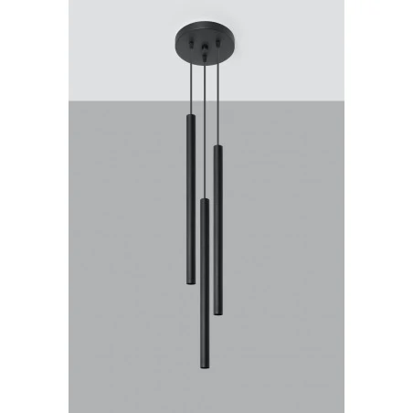 Oswietlenie-sufitowe - wisząca czarna lampa 3xg9 pastelo 3p sl.0471 sollux lighting 