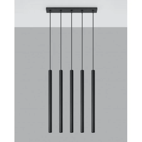 Oswietlenie-sufitowe - wisząca czarna lampa 5xg9 pastelo sl.0472 sollux lighting 