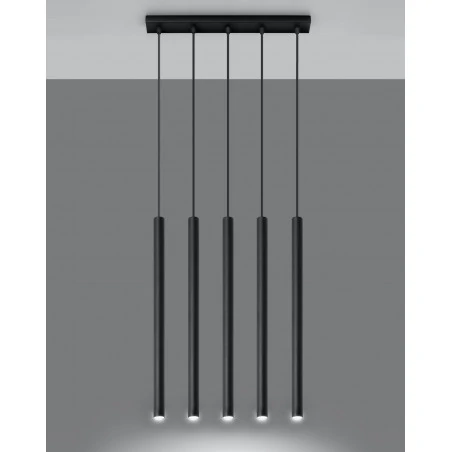 Oswietlenie-sufitowe - wisząca czarna lampa 5xg9 pastelo sl.0472 sollux lighting 