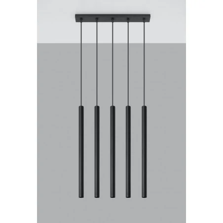 Oswietlenie-sufitowe - wisząca czarna lampa 5xg9 pastelo sl.0472 sollux lighting 
