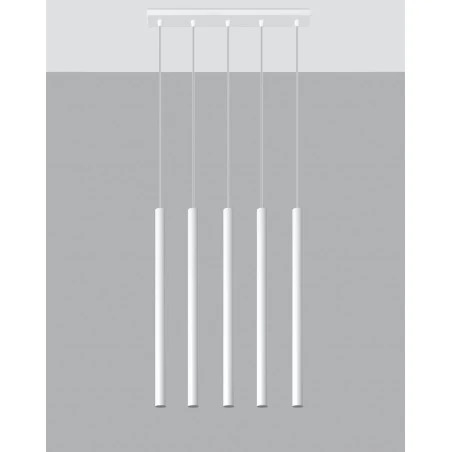 Oswietlenie-sufitowe - wisząca biała lampa 5xg9 pastelo sl.0468 sollux lighting 