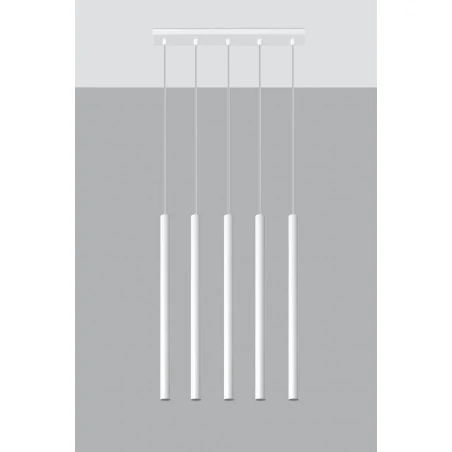 Oswietlenie-sufitowe - wisząca biała lampa 5xg9 pastelo sl.0468 sollux lighting 