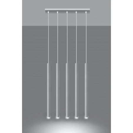 Oswietlenie-sufitowe - wisząca biała lampa 5xg9 pastelo sl.0468 sollux lighting 
