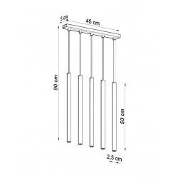 Oswietlenie-sufitowe - wisząca biała lampa 5xg9 pastelo sl.0468 sollux lighting 