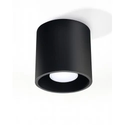 Lampy-sufitowe - czarny plafon gu10 orbis sl.0016 sollux lighting 