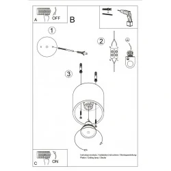 Lampy-sufitowe - szary plafon gu10 orbis sl.0018 sollux lighting 