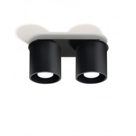 Lampy-sufitowe - czarny plafon 2xgu10 orbis sl.0054 sollux lighting 