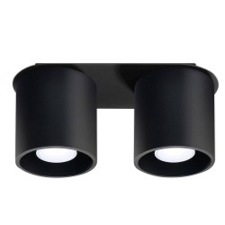 Lampy-sufitowe - czarny plafon 2xgu10 orbis sl.0054 sollux lighting