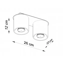 Lampy-sufitowe - czarny plafon 2xgu10 orbis sl.0054 sollux lighting 