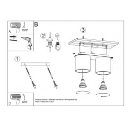 Lampy-sufitowe - czarny plafon 2xgu10 orbis sl.0054 sollux lighting 