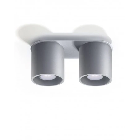 Lampy-sufitowe - szary plafon 2xgu10 orbis sl.0055 sollux lighting 